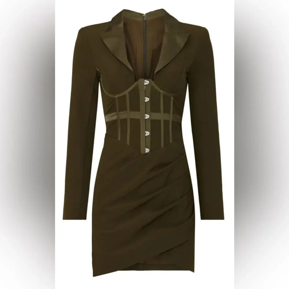 Lavish Alice Khaki Corset Mini Dress Size US 0